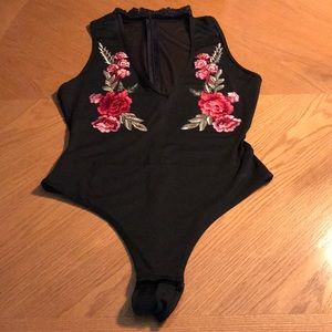 Black Choker Body Suit